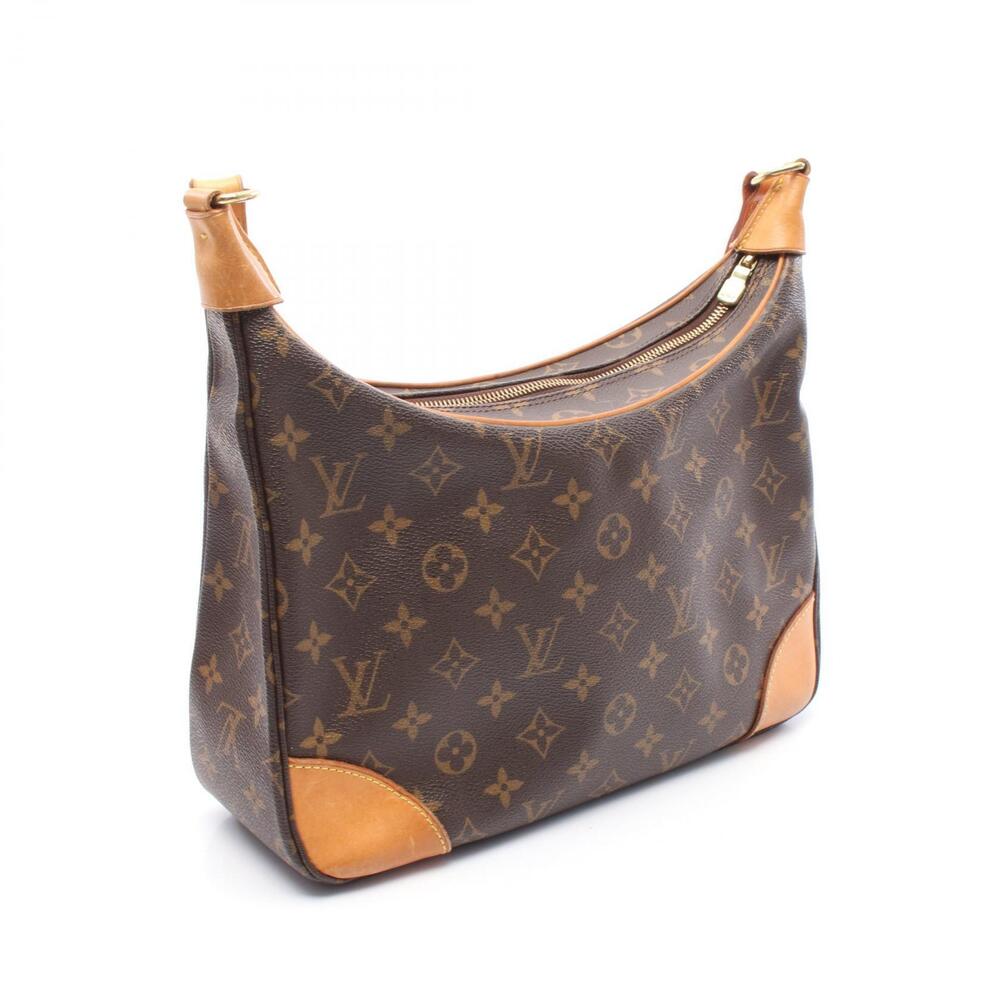 Louis Vuitton Leather Monogram Brown Boulogne Canvas Bag Shoulder